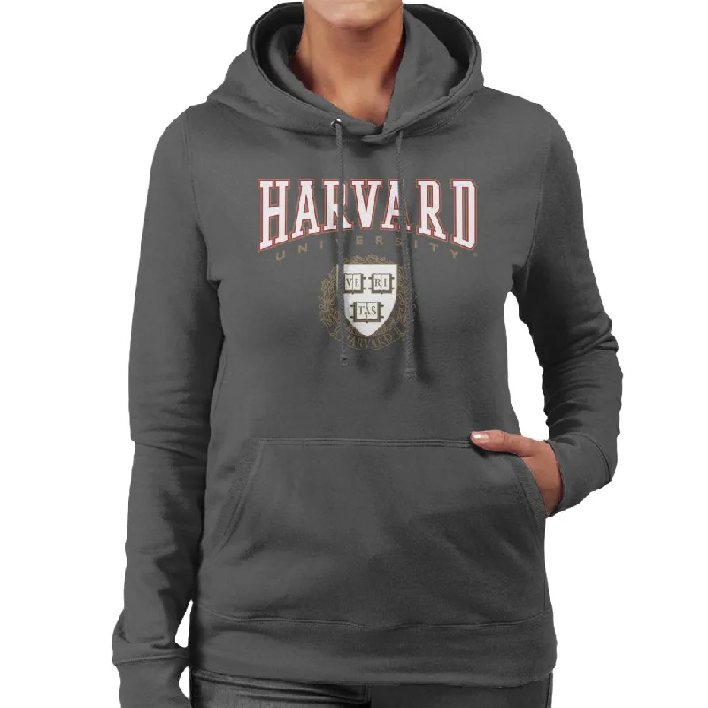 Harvard University Classic Crest Women's Hooded Sweatshirt Hoodie with Patch Decorative Personalized Harvard University Classic Crest Women's Hooded Sweatshirt Hoodie with Patch Decorative Personalized