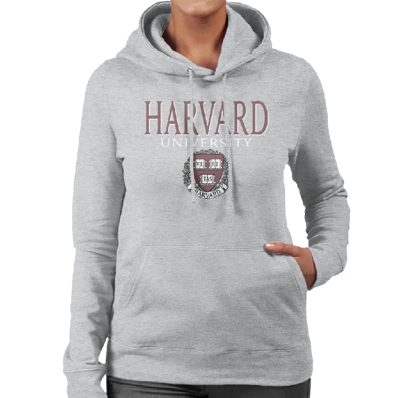 Harvard University Faded Veritas Crest Women's Hooded Sweatshirt Cotton Hoodie Fleece Lining Warmth Harvard University Faded Veritas Crest Women's Hooded Sweatshirt Cotton Hoodie Fleece Lining Warmth