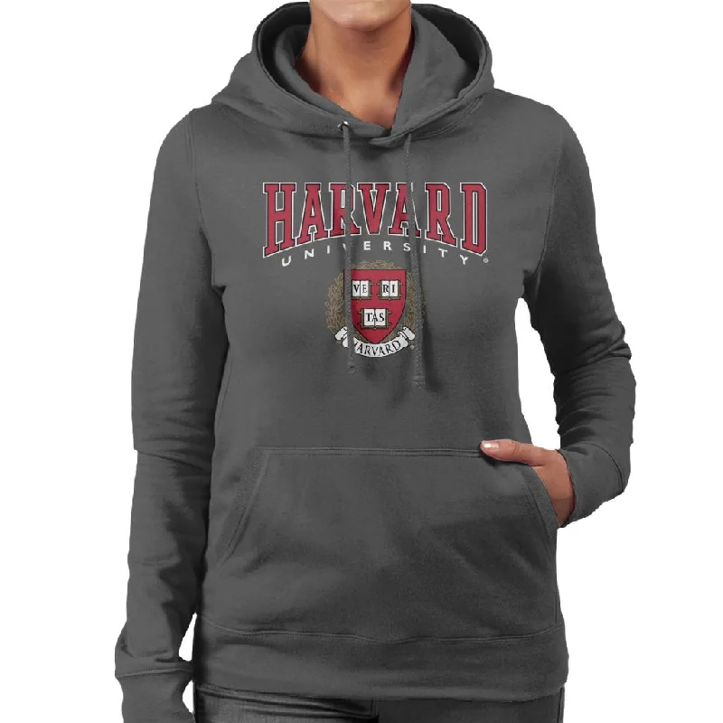 Harvard University Red Veritas Crest Women's Hooded Sweatshirt Hoodie with Pocket Utility Practical Harvard University Red Veritas Crest Women's Hooded Sweatshirt Hoodie with Pocket Utility Practical