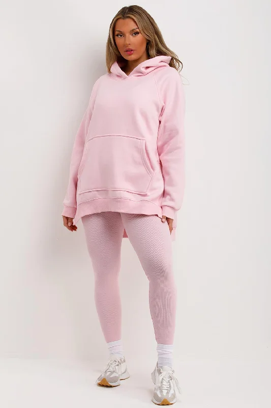 Hoodie And Leggings Set Baby Pink