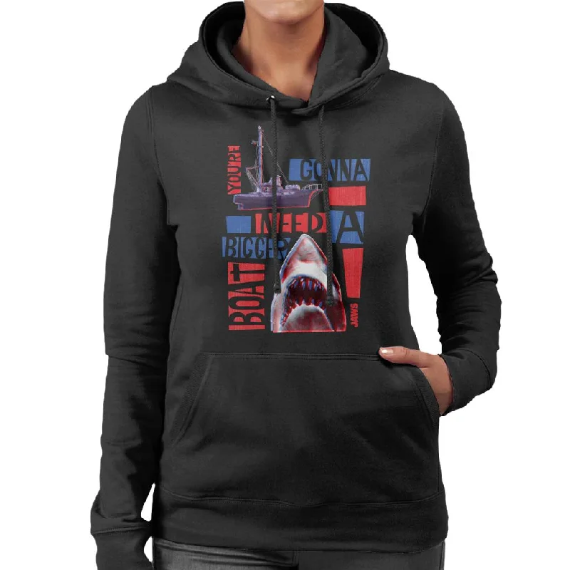 Jaws You Are Gonna Need A Bigger Boat Montage Women's Hooded Sweatshirt Cotton Hoodie Fleece Lining Warmth Jaws You Are Gonna Need A Bigger Boat Montage Women's Hooded Sweatshirt Cotton Hoodie Fleece Lining Warmth