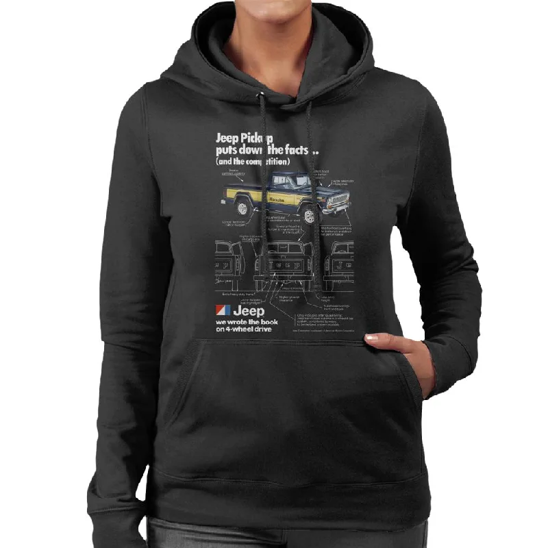 Jeep Pickup Promo Women's Hooded Sweatshirt Hoodie with Belted Waist Structured Tailored Jeep Pickup Promo Women's Hooded Sweatshirt Hoodie with Belted Waist Structured Tailored