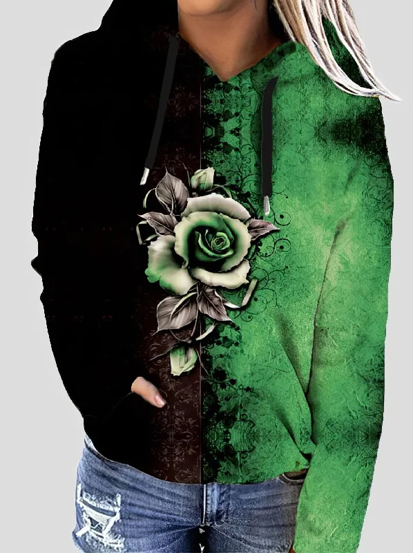 Long Sleeve Rose Hoodie