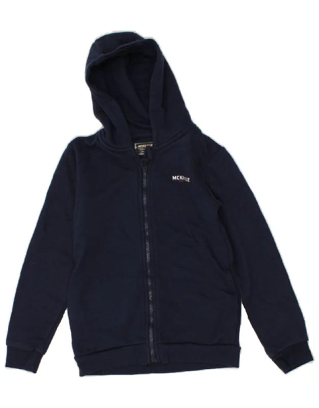 MCKENZIE Boys Zip Hoodie Sweater 12-13 Years Navy Blue Cotton Hoodie with Fur Luxurious Winter