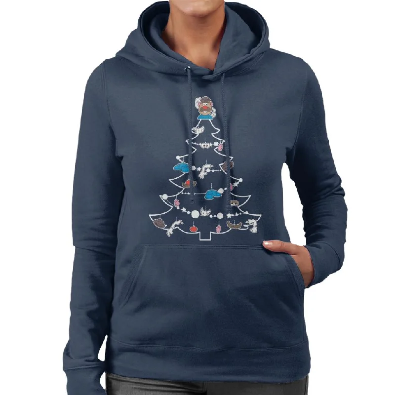 Mr Potato Head Christmas Tree Parts Women's Hooded Sweatshirt Hoodie with Slim Fit Tailored Modern Mr Potato Head Christmas Tree Parts Women's Hooded Sweatshirt Hoodie with Slim Fit Tailored Modern