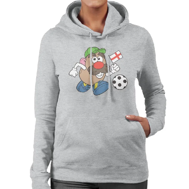 Mr Potato Head Football Dribble Women's Hooded Sweatshirt Hoodie with Set-In Sleeves Structured Classic Mr Potato Head Football Dribble Women's Hooded Sweatshirt Hoodie with Set-In Sleeves Structured Classic