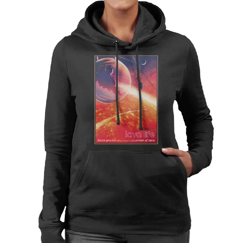 NASA 55 Cancri E Lava Life Women's Hooded Sweatshirt Hoodie with Hem Detail Decorative Unique