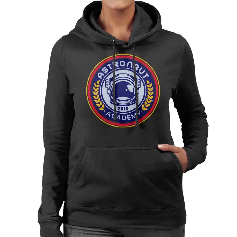 NASA Astronaut Academy Icon Women's Hooded Sweatshirt Hoodie with Hem Elastic Stretchable Comfortable