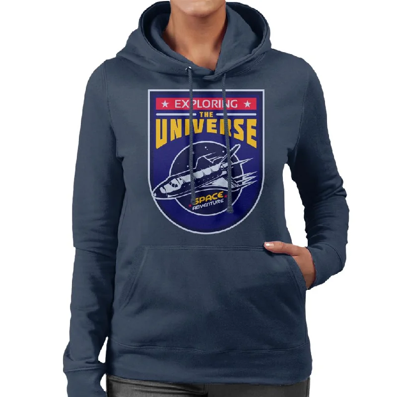 NASA Exploring The Universe Space Adventure Women's Hooded Sweatshirt Zip Hoodie Drawstring Kangaroo Pocket
