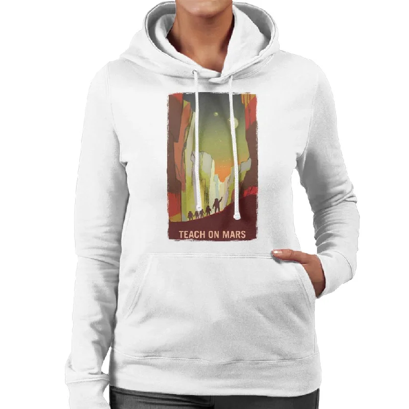 NASA Teach On Mars Women's Hooded Sweatshirt Hoodie with Full-Zip Functional Layering NASA Teach On Mars Women's Hooded Sweatshirt Hoodie with Full-Zip Functional Layering