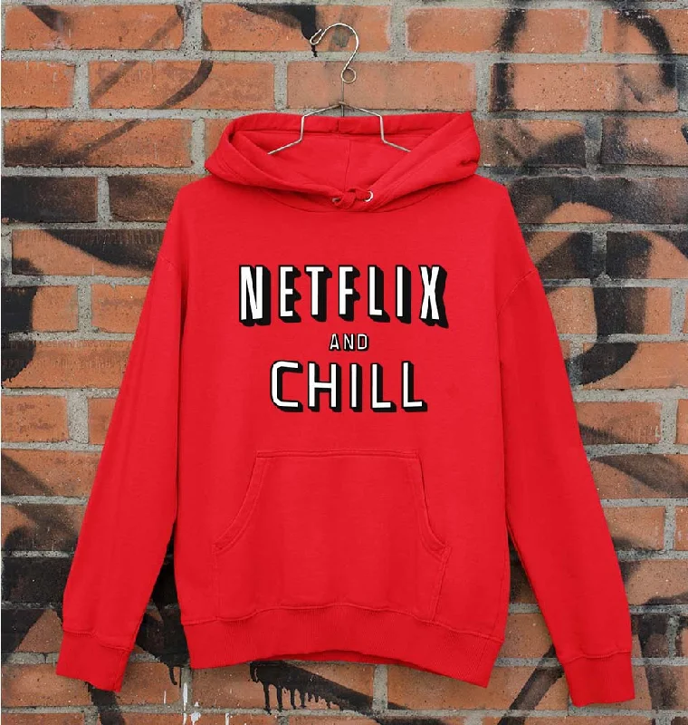 Netflix and chill Unisex Hoodie for Men/Women Hoodie with Frayed Bohemian Relaxed