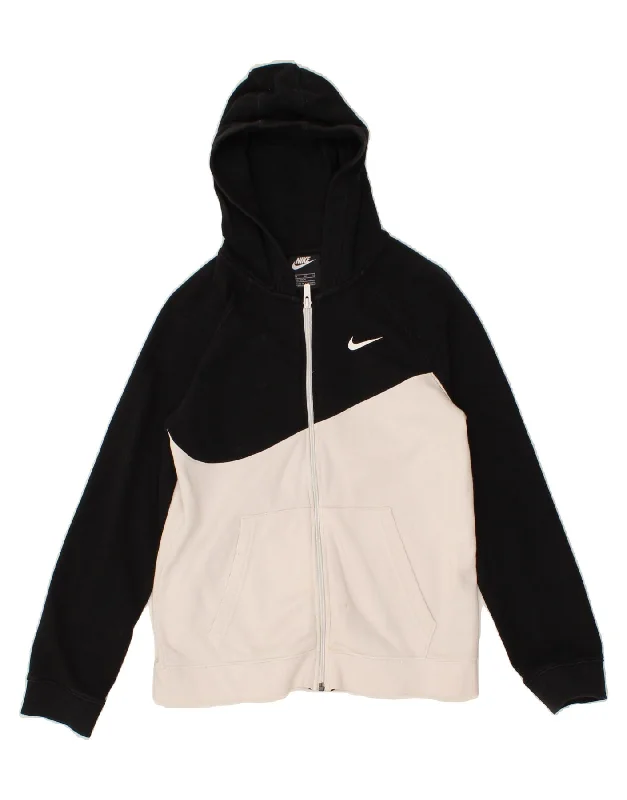 NIKE Boys Graphic Zip Hoodie Sweater 13-14 Years XL Black Colourblock Hoodie with Illustration Artistic Creative NIKE Boys Graphic Zip Hoodie Sweater 13-14 Years XL Black Colourblock Hoodie with Illustration Artistic Creative