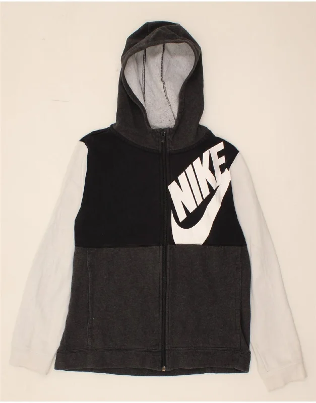 NIKE Boys Standard Fit Graphic Zip Hoodie Sweater 13-14 Years XL Grey Hoodie with Neon Bright Vibrant NIKE Boys Standard Fit Graphic Zip Hoodie Sweater 13-14 Years XL Grey Hoodie with Neon Bright Vibrant