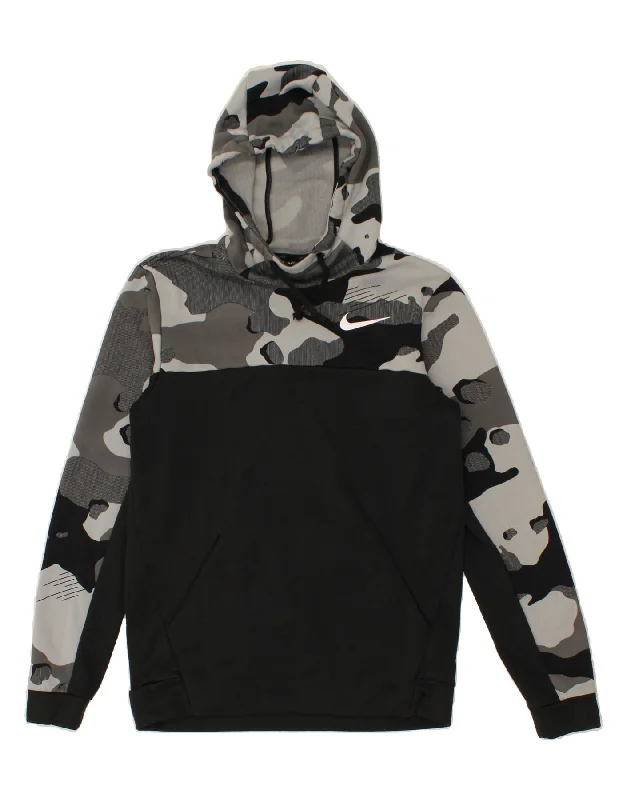 NIKE Mens Dri Fit Hoodie Jumper Medium Grey Camouflage Polyester Hoodie Dress Longline Feminine NIKE Mens Dri Fit Hoodie Jumper Medium Grey Camouflage Polyester Hoodie Dress Longline Feminine