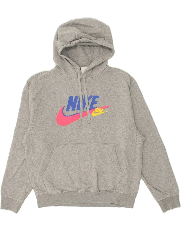 NIKE Mens Graphic Hoodie Jumper Small Grey Cotton Hoodie with Elastic Cuffs Stretchable Comfortable NIKE Mens Graphic Hoodie Jumper Small Grey Cotton Hoodie with Elastic Cuffs Stretchable Comfortable