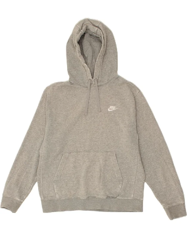 NIKE Mens Hoodie Jumper Medium Grey Cotton Hoodie with Tied Waist Feminine Flattering NIKE Mens Hoodie Jumper Medium Grey Cotton Hoodie with Tied Waist Feminine Flattering