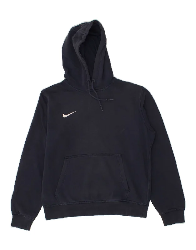 NIKE Mens Hoodie Jumper Medium Navy Blue Cotton Hoodie with Ribbed Hem Stretchable Secure NIKE Mens Hoodie Jumper Medium Navy Blue Cotton Hoodie with Ribbed Hem Stretchable Secure