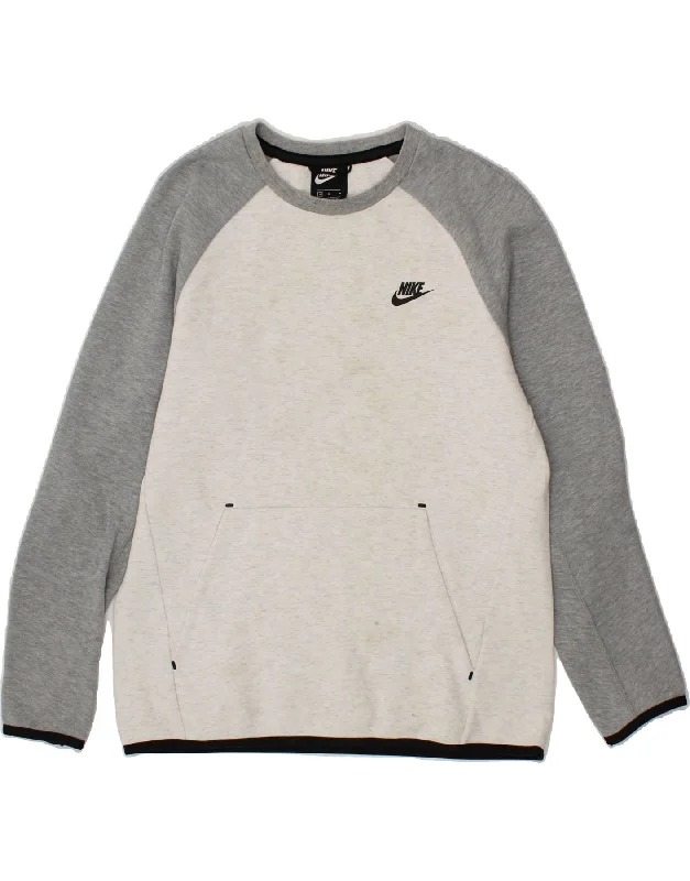 NIKE Mens Sweatshirt Jumper Medium Grey Colourblock Cotton