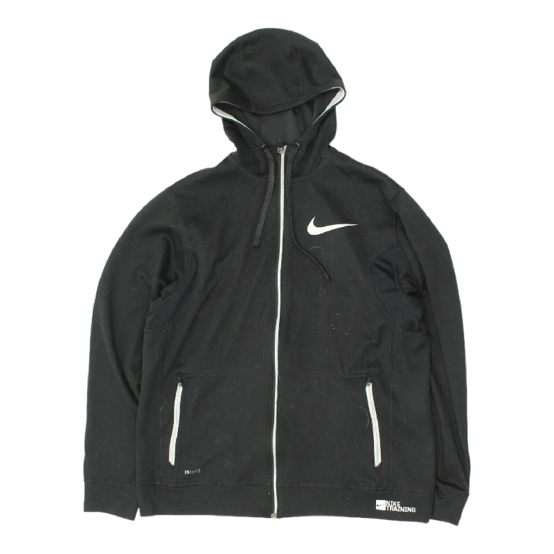 Nike Training Men Black Full Zip Hoodie | Sportswear Retro Hoody VTG