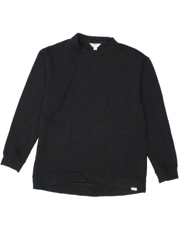 ORVIS Womens Oversized Sweatshirt Jumper UK 10 Small Black Modal Hoodie with Illustration Artistic Creative ORVIS Womens Oversized Sweatshirt Jumper UK 10 Small Black Modal Hoodie with Illustration Artistic Creative
