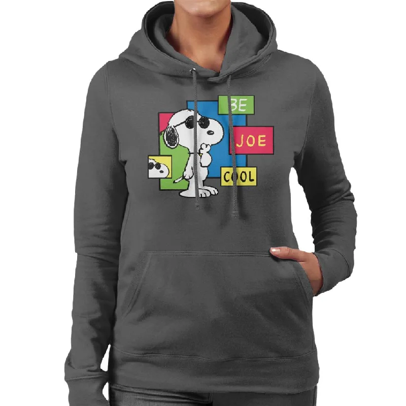 Peanuts Be Joe Cool Snoopy Women's Hooded Sweatshirt Hoodie with Neon Bright Vibrant Peanuts Be Joe Cool Snoopy Women's Hooded Sweatshirt Hoodie with Neon Bright Vibrant
