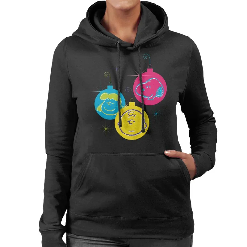 Peanuts Christmas Baubles Trio Women's Hooded Sweatshirt Hoodie with Drop Shoulder Relaxed Streetwear Peanuts Christmas Baubles Trio Women's Hooded Sweatshirt Hoodie with Drop Shoulder Relaxed Streetwear