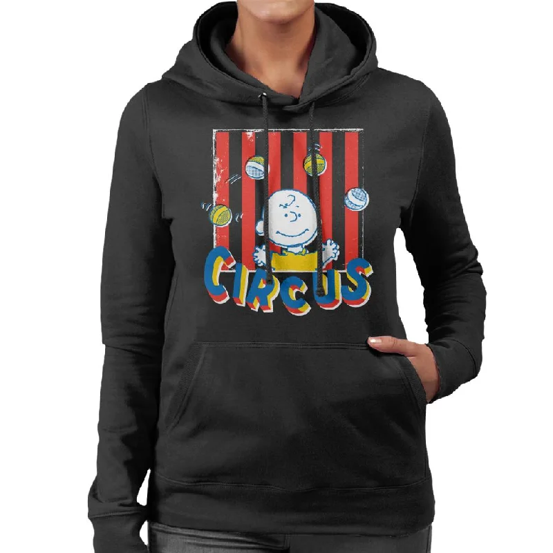 Peanuts Circus Juggling Charlie Brown Women's Hooded Sweatshirt Hoodie with Oversized Fit Loose Comfortable Peanuts Circus Juggling Charlie Brown Women's Hooded Sweatshirt Hoodie with Oversized Fit Loose Comfortable