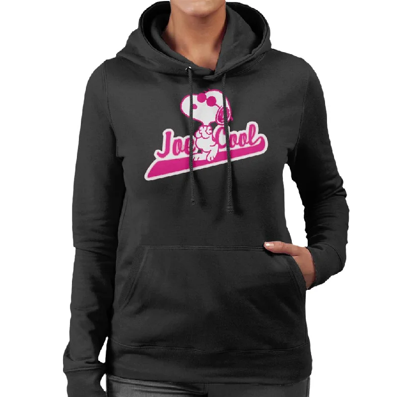 Peanuts Joe Cool Baseball Text Women's Hooded Sweatshirt Hoodie with Tie-Dye Psychedelic Retro