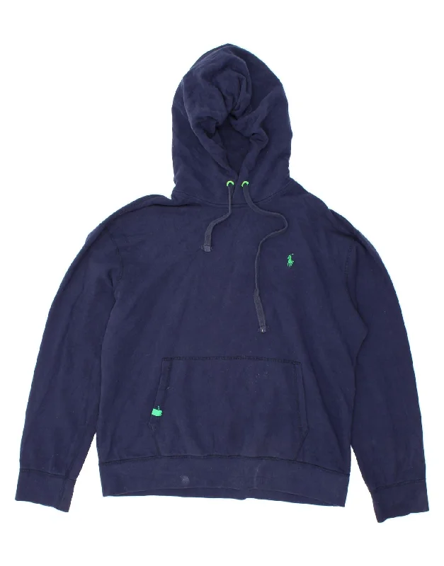 POLO RALPH LAUREN Mens Hoodie Jumper XL Navy Blue Cotton Hoodie with Drawcord Adjustable Secure POLO RALPH LAUREN Mens Hoodie Jumper XL Navy Blue Cotton Hoodie with Drawcord Adjustable Secure