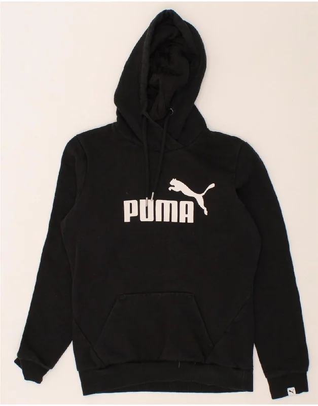 PUMA Womens Graphic Hoodie Jumper UK 8 Small Black Cotton Hoodie with Rhinestones Sparkly Elegant PUMA Womens Graphic Hoodie Jumper UK 8 Small Black Cotton Hoodie with Rhinestones Sparkly Elegant
