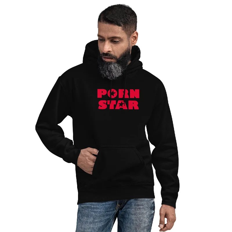 Red Porn Star Logo Hoodie Sweatshirt Hoodie with Pattern Geometric Abstract