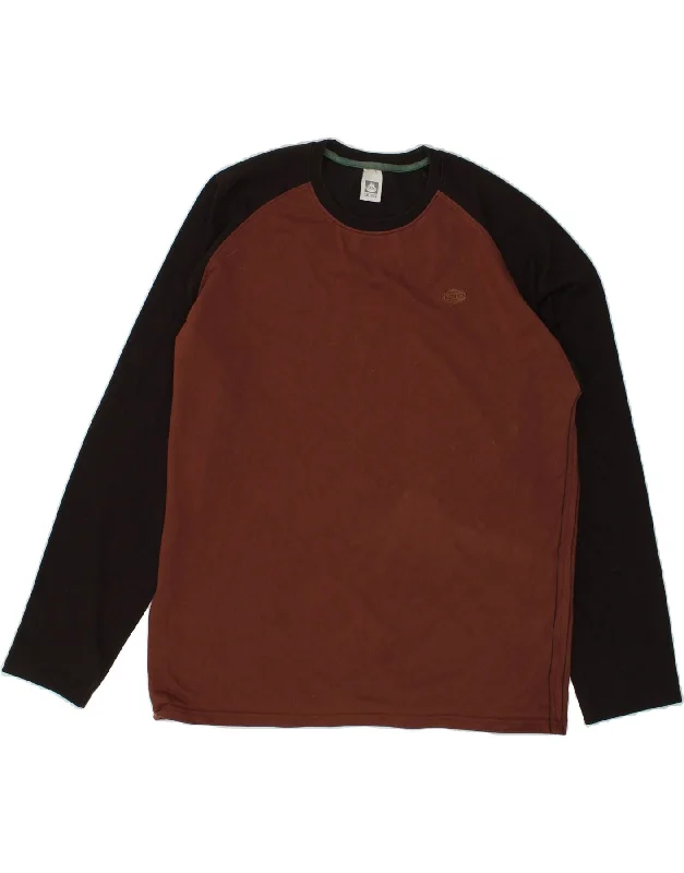 SALTROCK Mens Sweatshirt Jumper Large Brown Colourblock Cotton Hoodie with Relaxed Fit Easy Casual