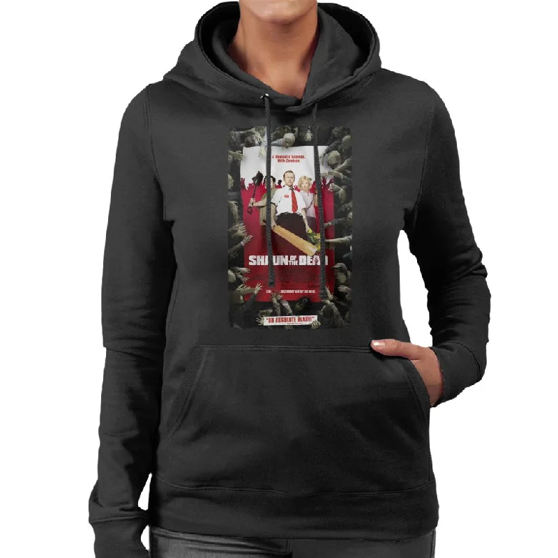 Shaun of the Dead Theatrical Poster Women's Hooded Sweatshirt Hoodie with Side Slits Relaxed Casual Shaun of the Dead Theatrical Poster Women's Hooded Sweatshirt Hoodie with Side Slits Relaxed Casual