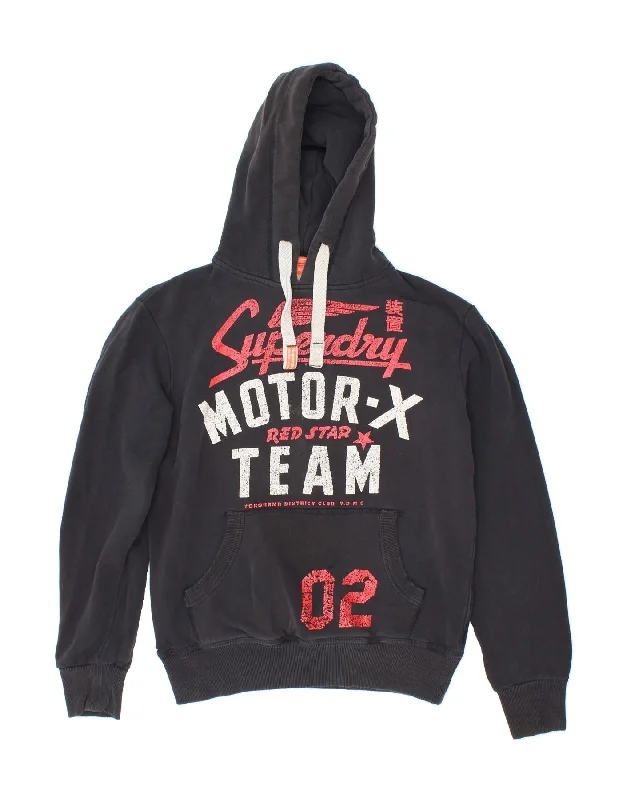 SUPERDRY Mens Graphic Hoodie Jumper Small Grey Cotton Hoodie with Reflective Safety Nightwear SUPERDRY Mens Graphic Hoodie Jumper Small Grey Cotton Hoodie with Reflective Safety Nightwear