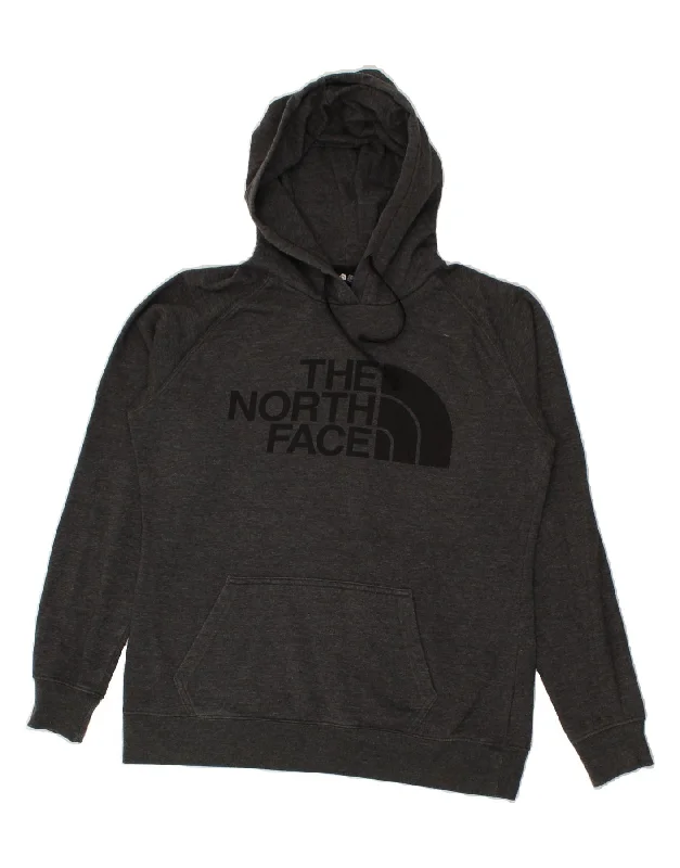 THE NORTH FACE Womens Graphic Hoodie Jumper UK 14 Medium Grey Cotton