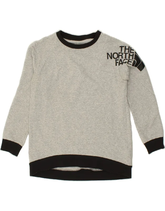 THE NORTH FACE Womens Graphic Sweatshirt Jumper UK 10 Small Grey Cotton Hoodie with Patch Decorative Personalized THE NORTH FACE Womens Graphic Sweatshirt Jumper UK 10 Small Grey Cotton Hoodie with Patch Decorative Personalized