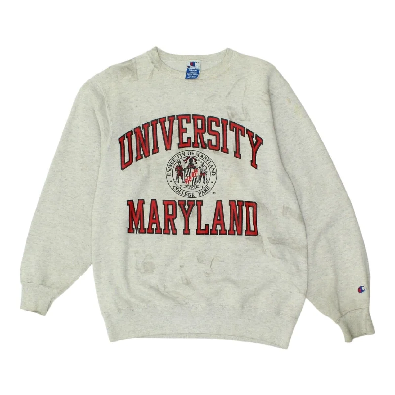 University Of Maryland Champion Mens Grey Sweatshirt | Vintage College Sports