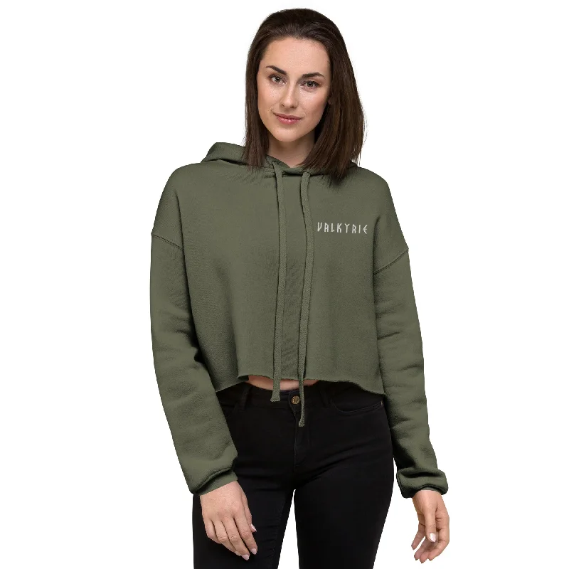 Valkyrie Cropped Hoodie Hoodie with Hem Frayed Vintage Worn