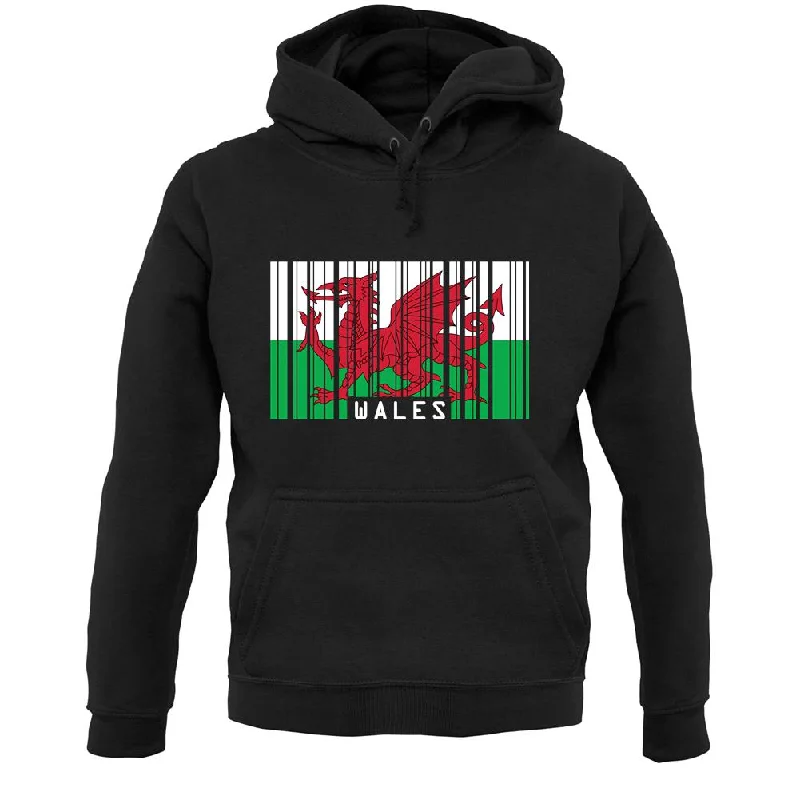 Wales Barcode Style Flag Unisex Hoodie