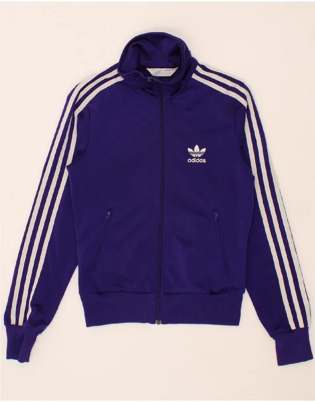 ADIDAS Womens Graphic Tracksuit Top Jacket EU 34 XS Purple Polyester