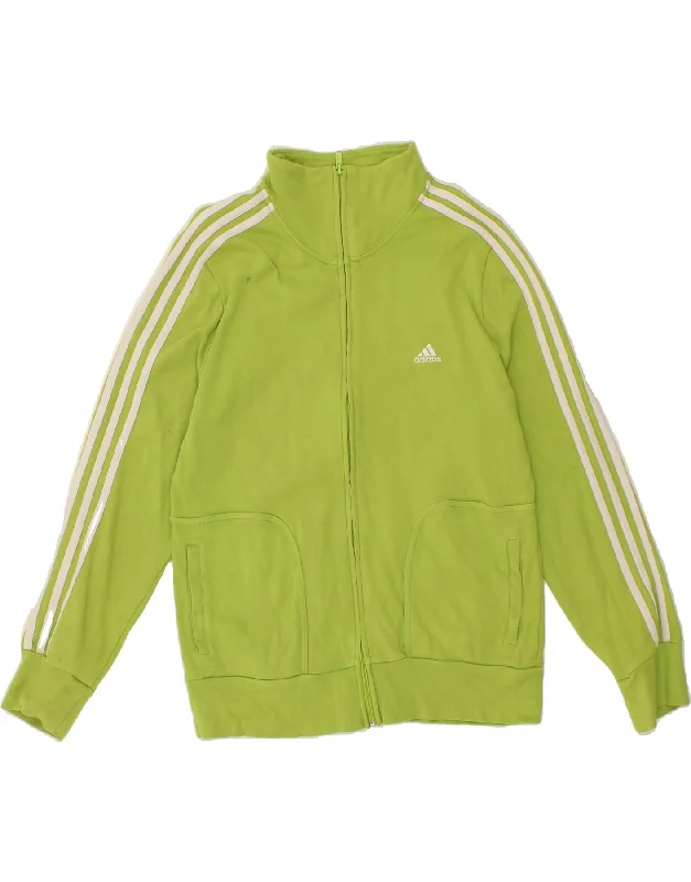 ADIDAS Womens Tracksuit Top Jacket UK 20 2XL Green Cotton