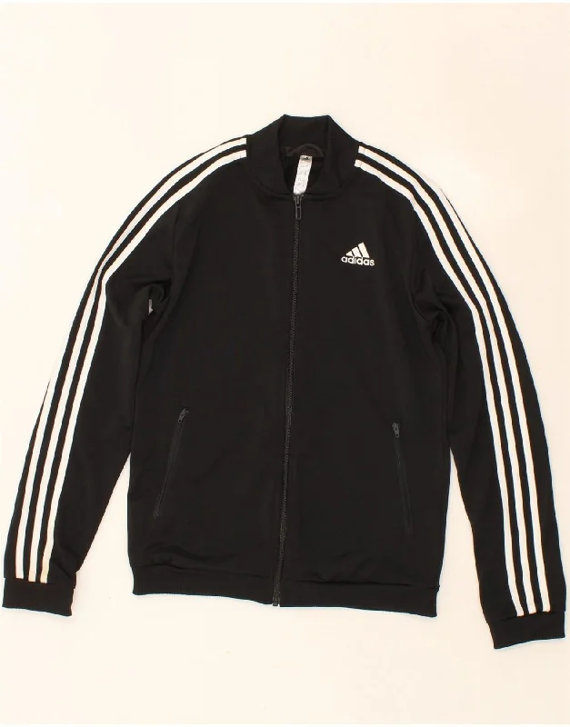 ADIDAS Womens Tracksuit Top Jacket UK 4/6 XS Black Polyester