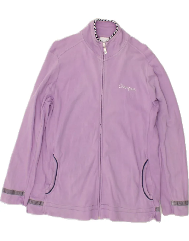 CHAMPION Womens Comfort Fit Tracksuit Top Jacket UK 18 XL Purple Cotton