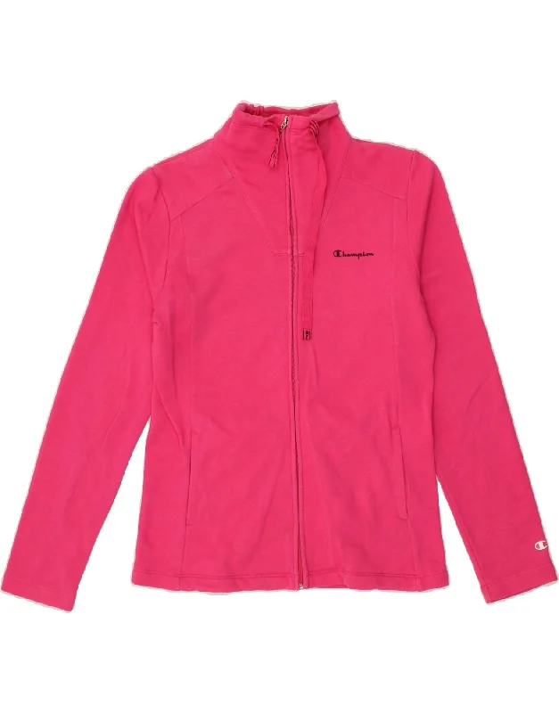 CHAMPION Womens Tracksuit Top Jacket UK 14 Large Pink