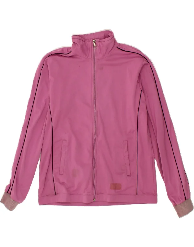 CHAMPION Womens Tracksuit Top Jacket UK 14 Medium Pink Polyester