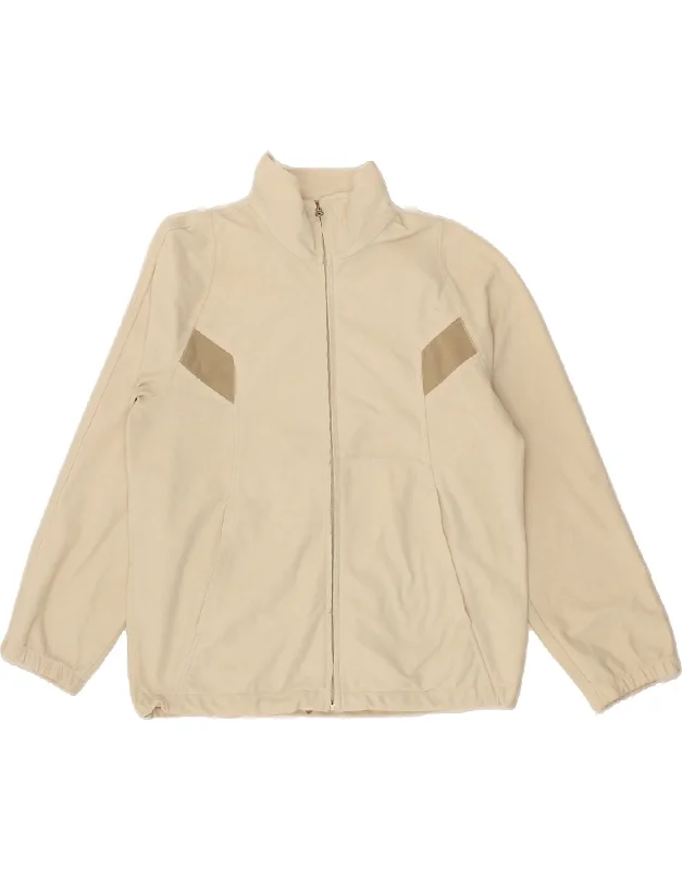 DIADORA Womens Tracksuit Top Jacket UK 16 Large Beige Polyester