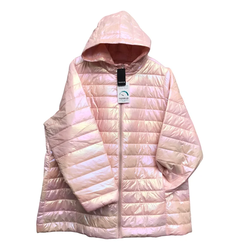 Jacket Puffer & Quilted By Torrid In Pink, Size:4X