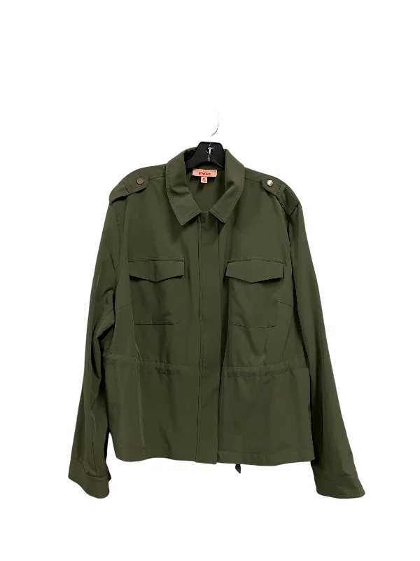 Jacket Utility By Evri In Green, Size: 1x