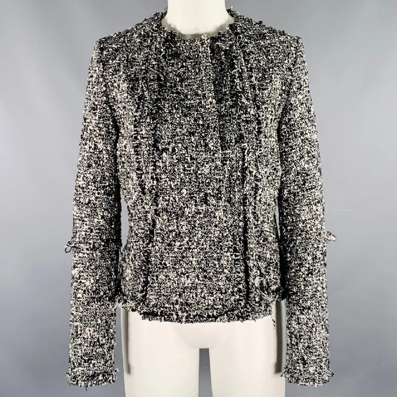 JONATHAN COHEN Size 2 Black White Wool Nylon Tweed Jacket Blazer