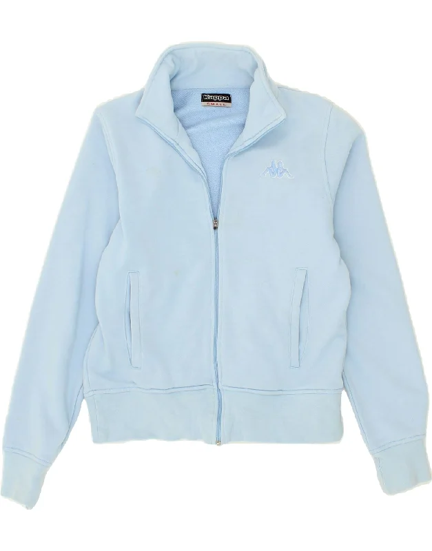 KAPPA Womens Crop Tracksuit Top Jacket UK 10 Small Blue Cotton